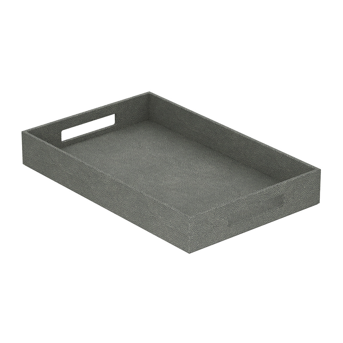 Service Tray with Handles - Faux Shagreen Leather Match - Signature Collection