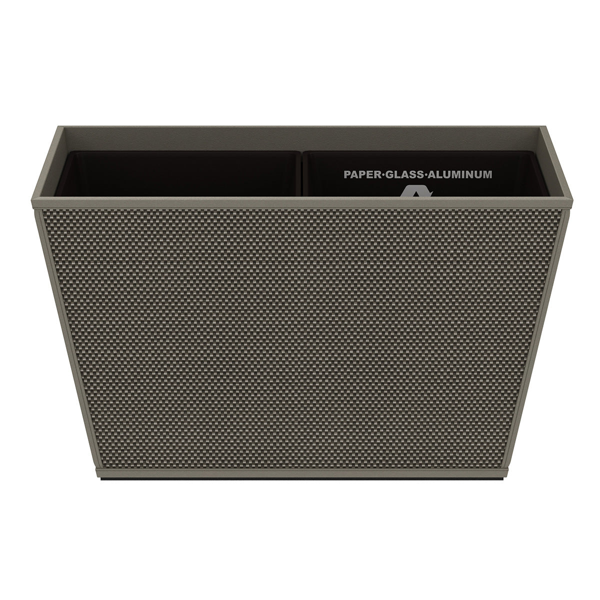 Tapered Recycling Bin w/ Plastic Liners - Broadweave Leather Match - Signature Collection