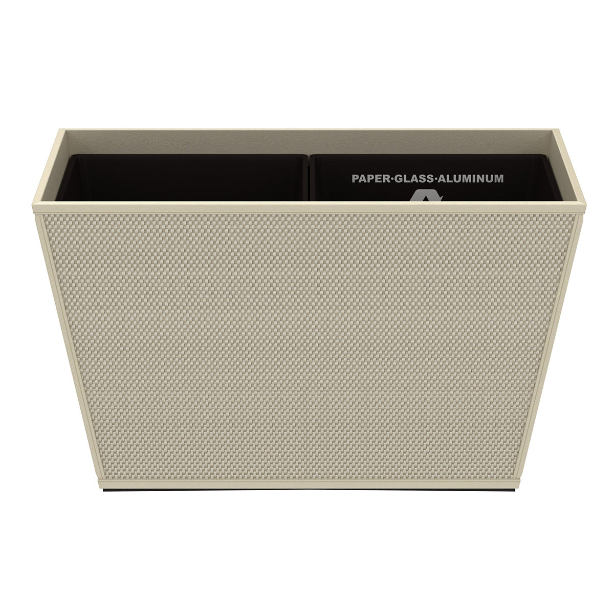 Tapered Recycling Bin w/ Plastic Liners - Broadweave Leather Match - Signature Collection
