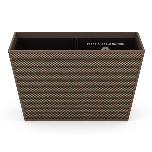 Tapered Recycling Bin w/ Plastic Liners - Broadweave Leather Match - Signature Collection