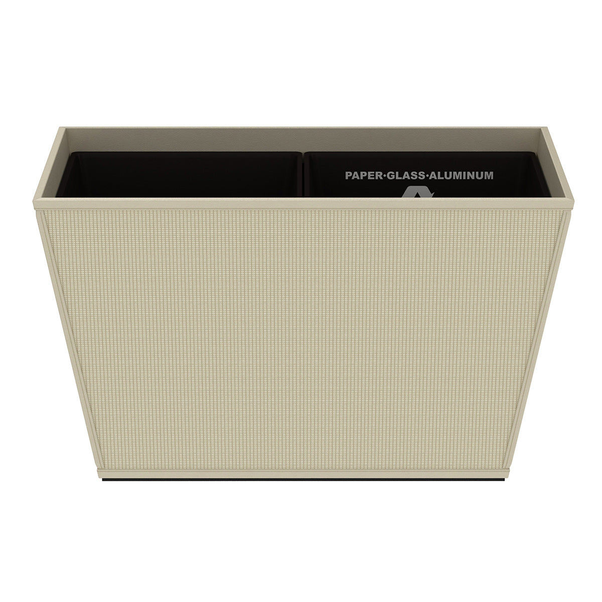 Tapered Recycling Bin w/ Plastic Liners - Classic Weave Leather Match - Signature Collection