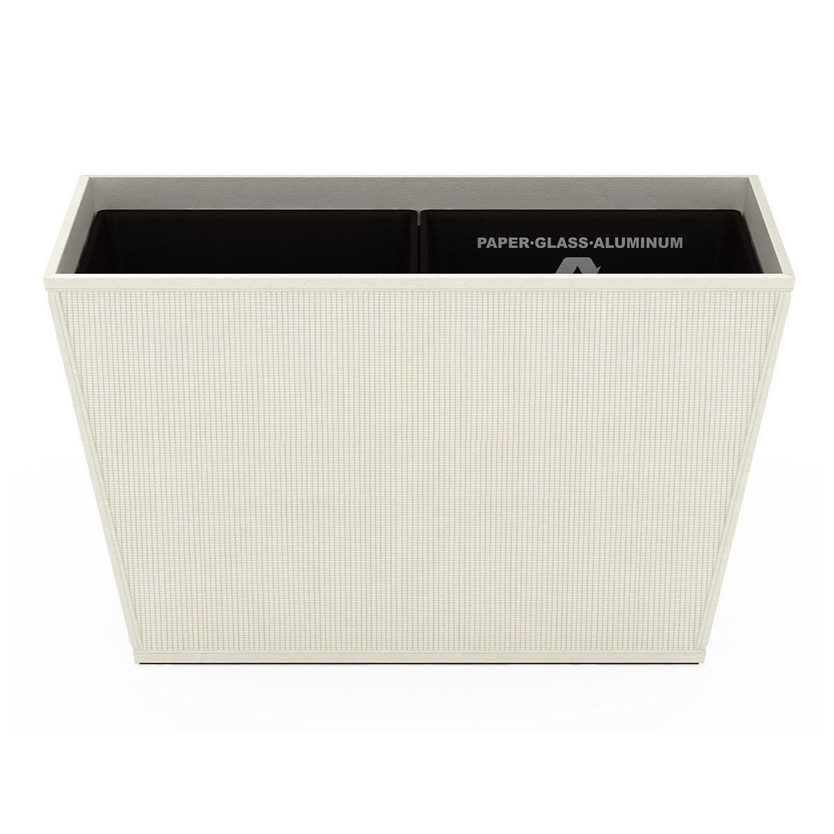 Tapered Recycling Bin w/ Plastic Liners - Classic Weave Leather Match - Signature Collection