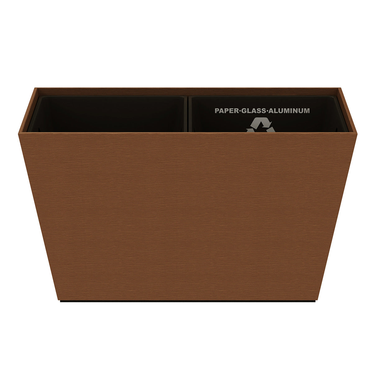 Tapered Recycling Bin w/ Plastic Liners - Wave Texture Leather Match - Signature Collection