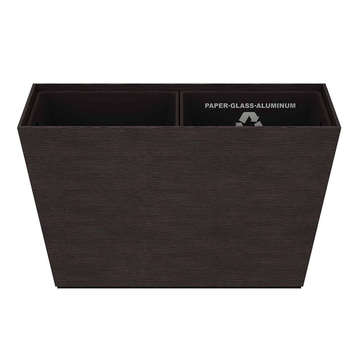 Tapered Recycling Bin w/ Plastic Liners - Wave Texture Leather Match - Signature Collection