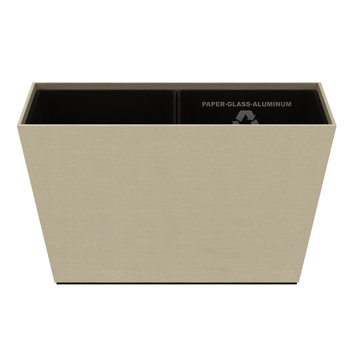 Tapered Recycling Bin w/ Plastic Liners - Wave Texture Leather Match - Signature Collection