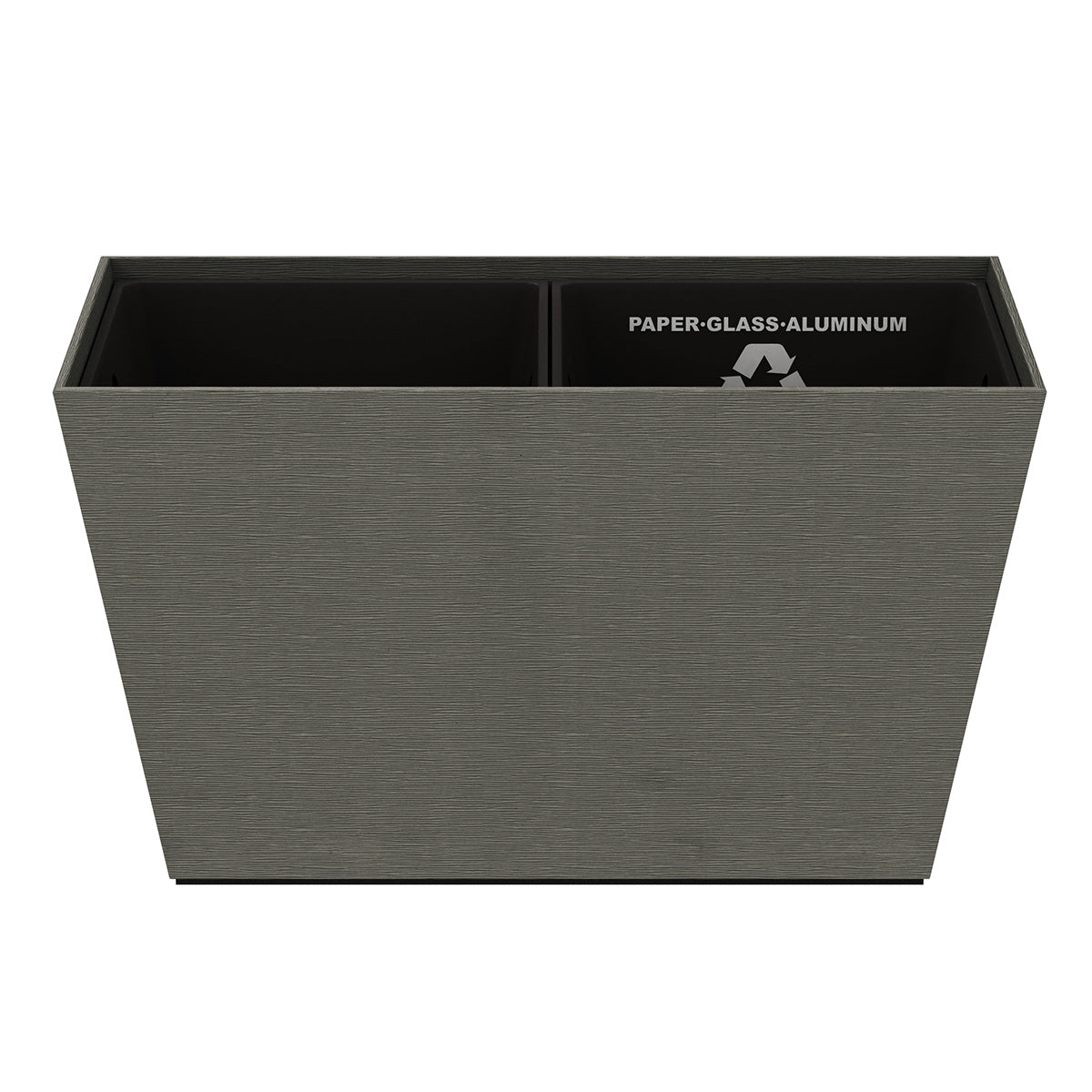 Tapered Recycling Bin w/ Plastic Liners - Wave Texture Leather Match - Signature Collection