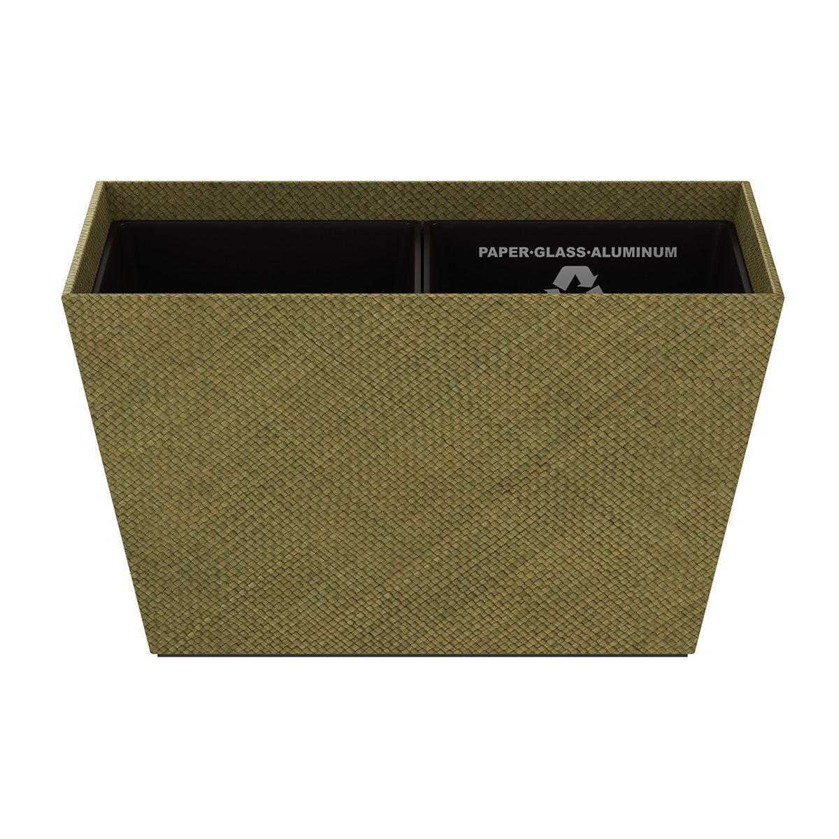 Tapered Recycling Bin w/ Plastic Liners - Pandan - Signature Collection