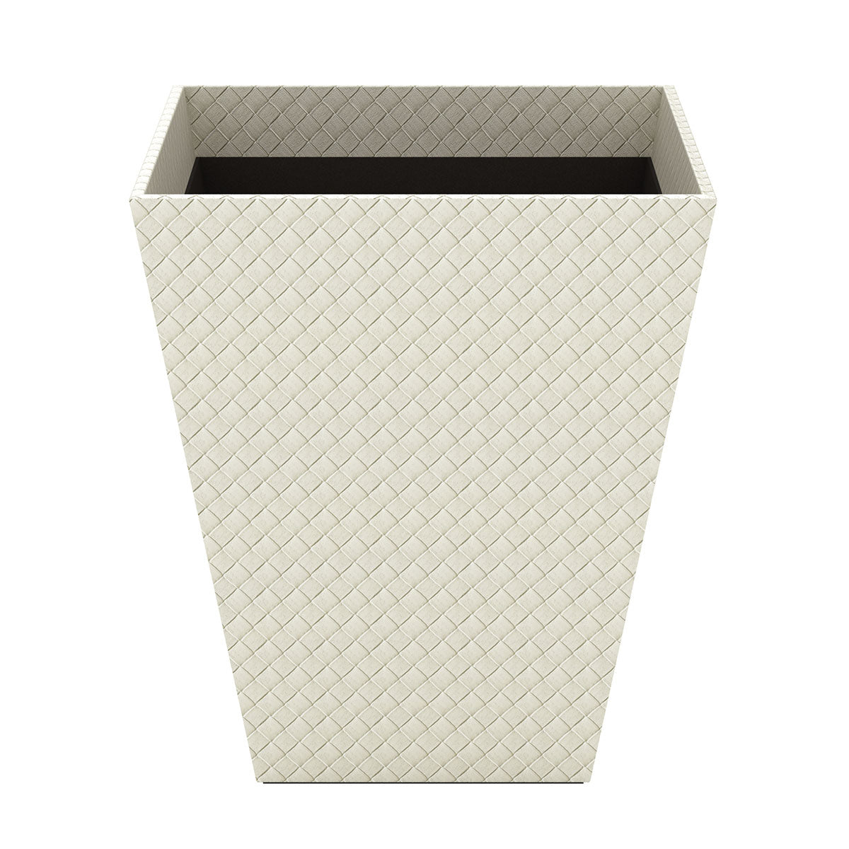 Pyramid Wastebasket - Jumbo Woven Embossed Leather Match - Signature Collection