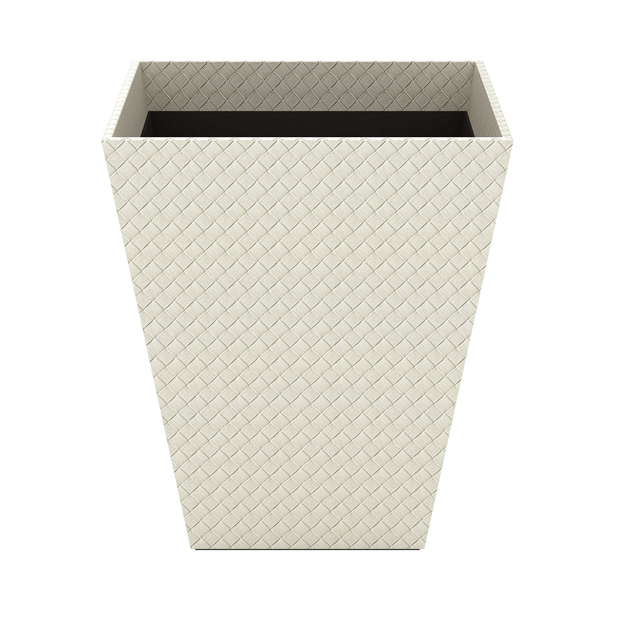 Pyramid Wastebasket - Jumbo Woven Embossed Leather Match - Quick Ship