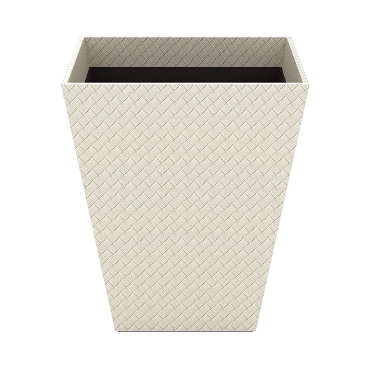 Pyramid Wastebasket - Jumbo Woven Embossed Leather Match - Quick Ship