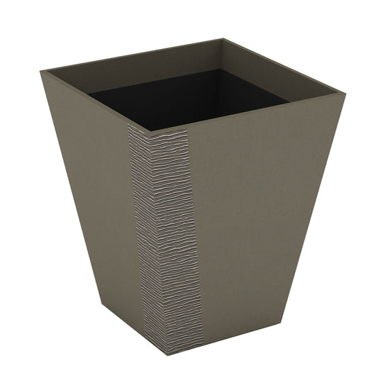 Pyramid Wastebasket - Embroidered Leather Match - Signature Collection