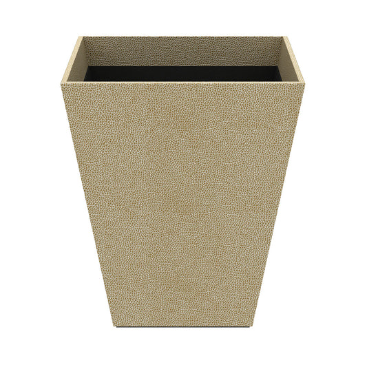 Pyramid Wastebasket - Faux Shagreen Leather Match - Quick Ship