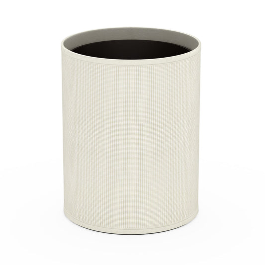 Cylinder Wastebasket - Classic Weave Leather Match - Signature Collection