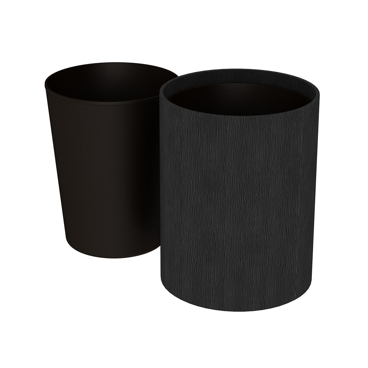 Cylinder Wastebasket - Wave Texture Leather Match - Signature Collection