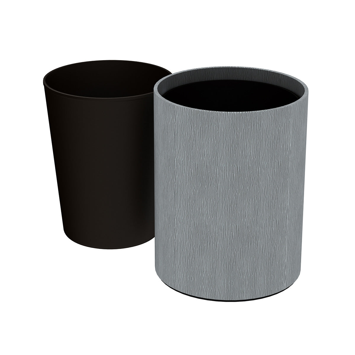 Cylinder Wastebasket - Wave Texture Leather Match - Signature Collection