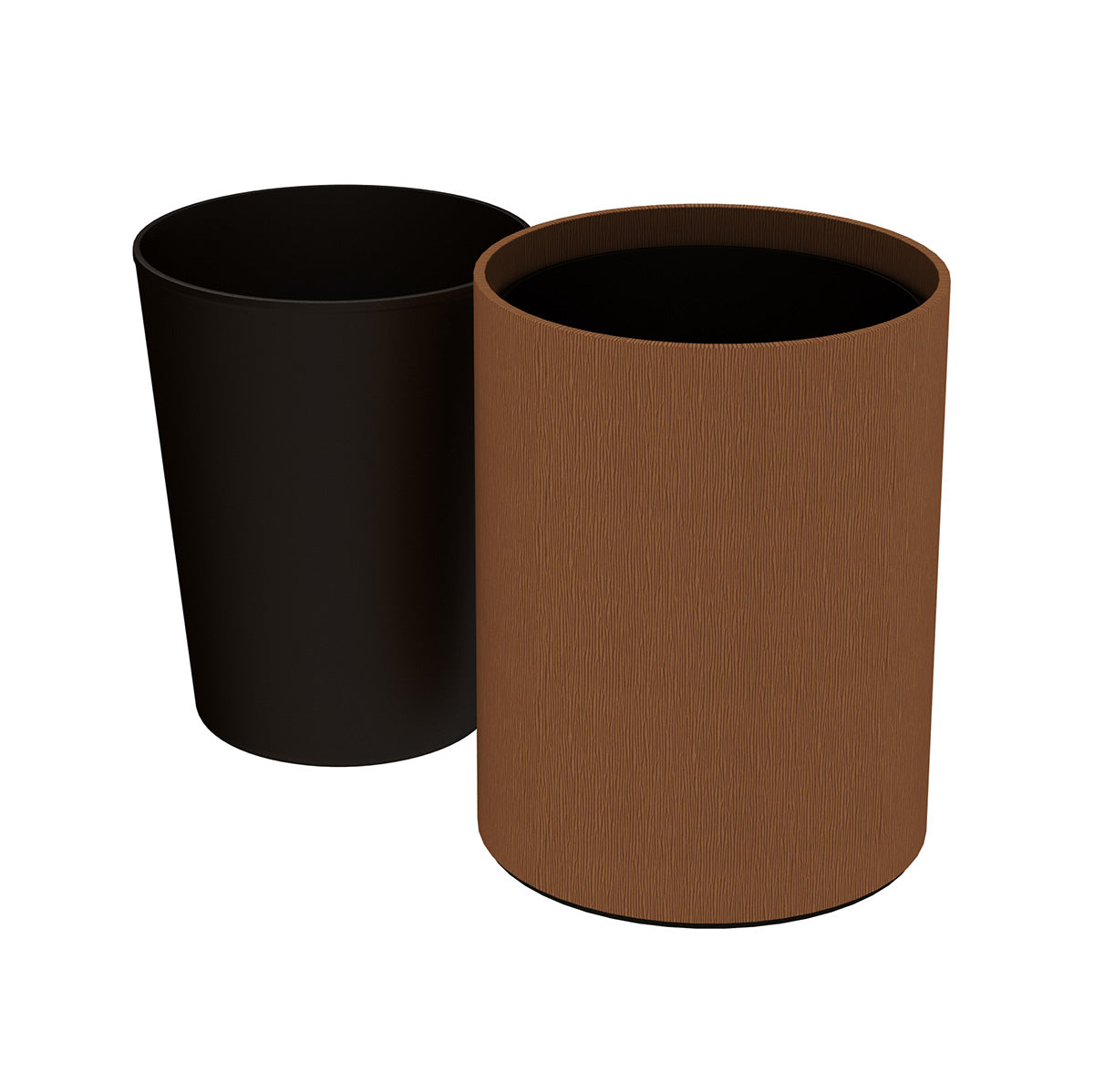 Cylinder Wastebasket - Wave Texture Leather Match - Signature Collection