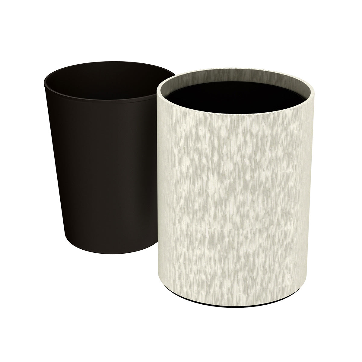 Cylinder Wastebasket - Wave Texture Leather Match - Signature Collection