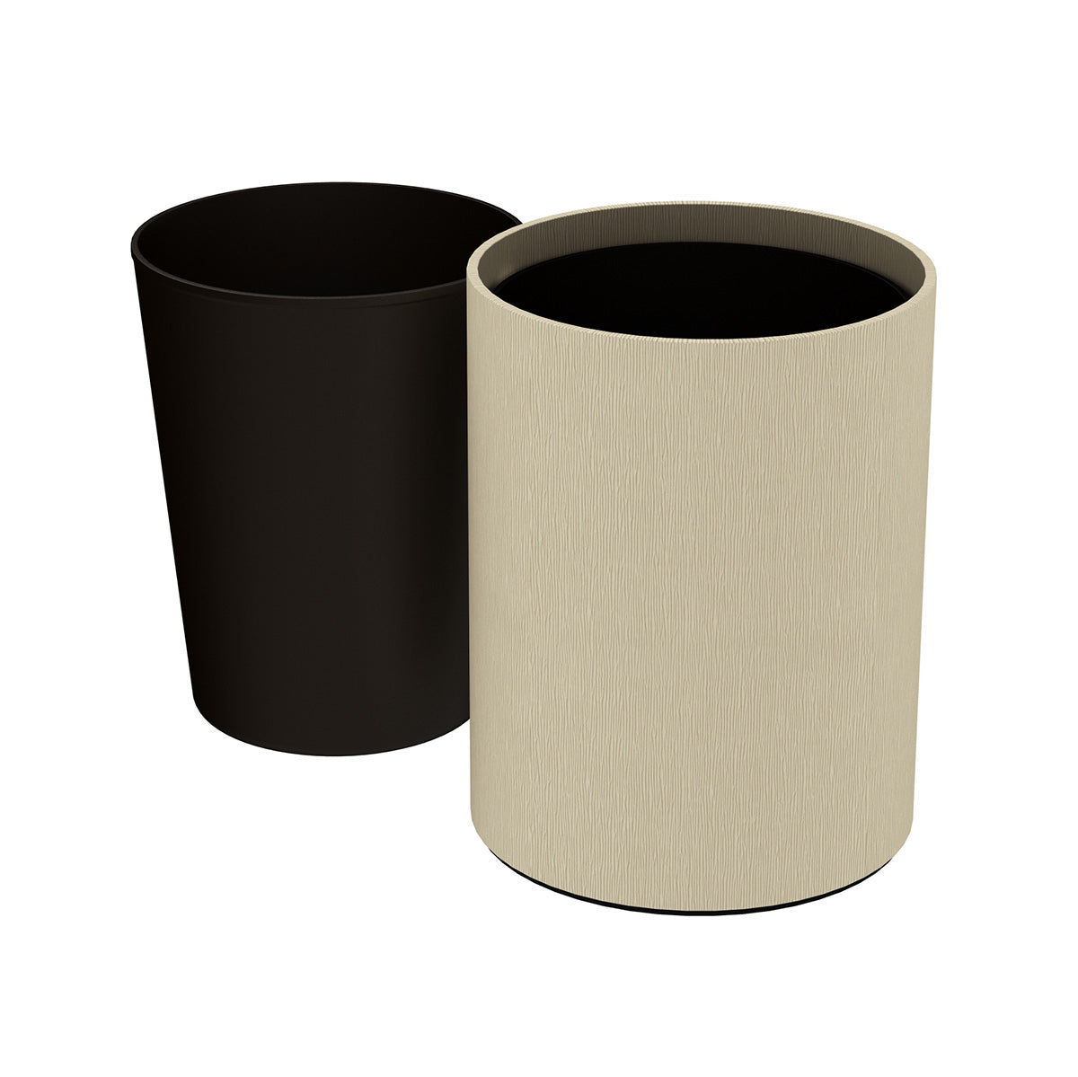 Cylinder Wastebasket - Wave Texture Leather Match - Signature Collection