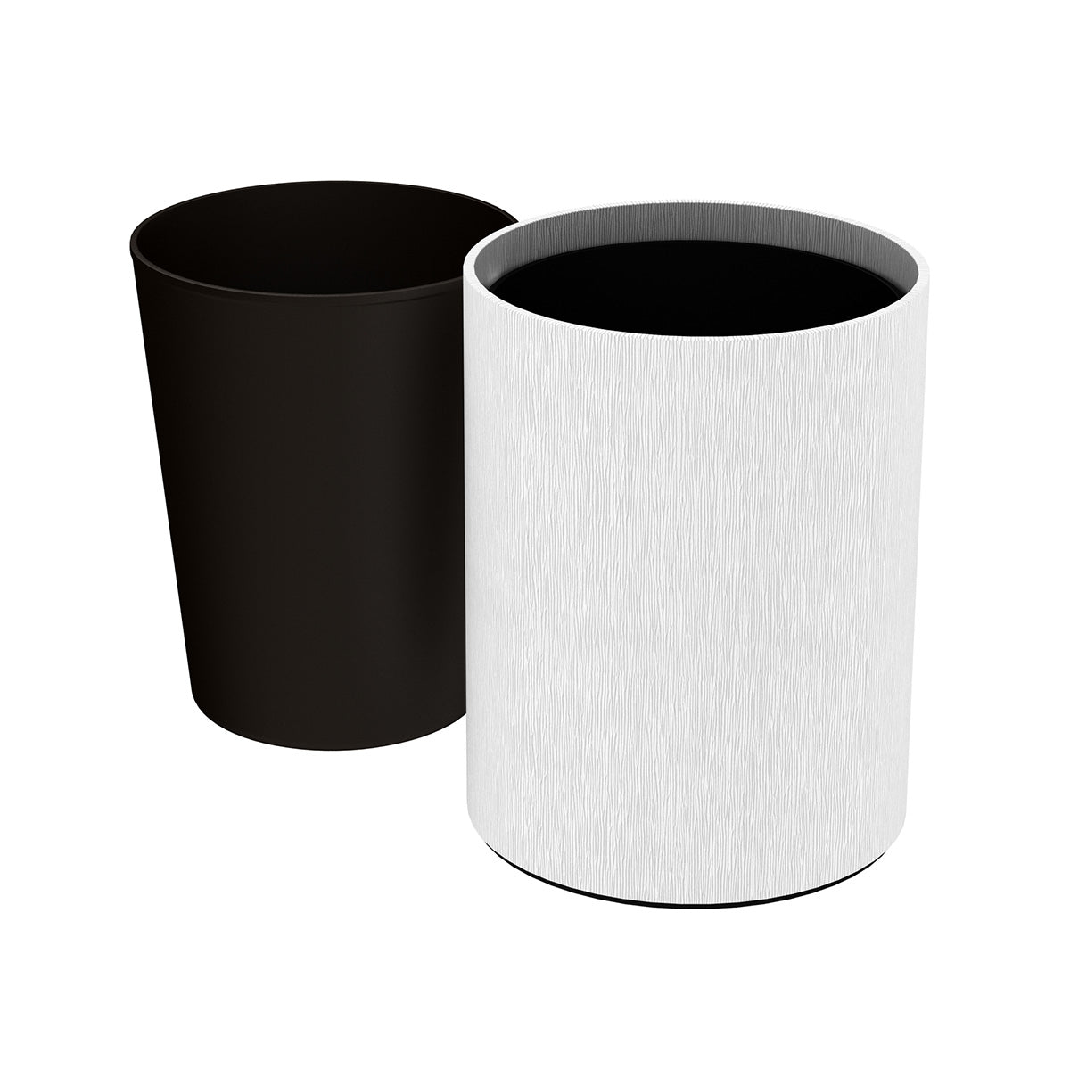 Cylinder Wastebasket - Wave Texture Leather Match - Signature Collection