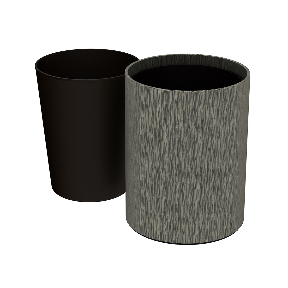 Cylinder Wastebasket - Wave Texture Leather Match - Signature Collection