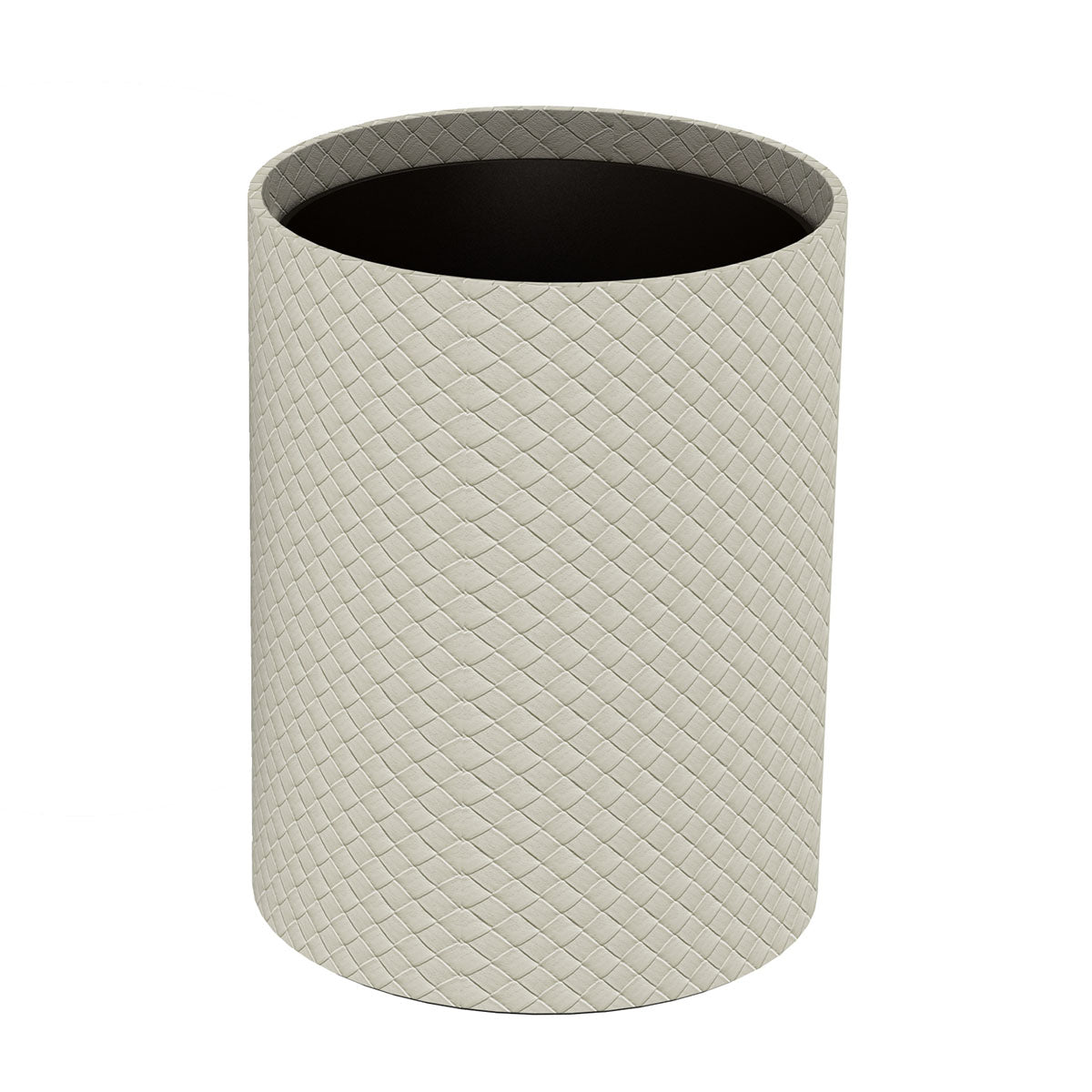Cylinder Wastebasket - Jumbo Woven Embossed Leather Match - Signature Collection