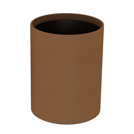Cylinder Wastebasket - Smooth Leather Match - Signature Collection