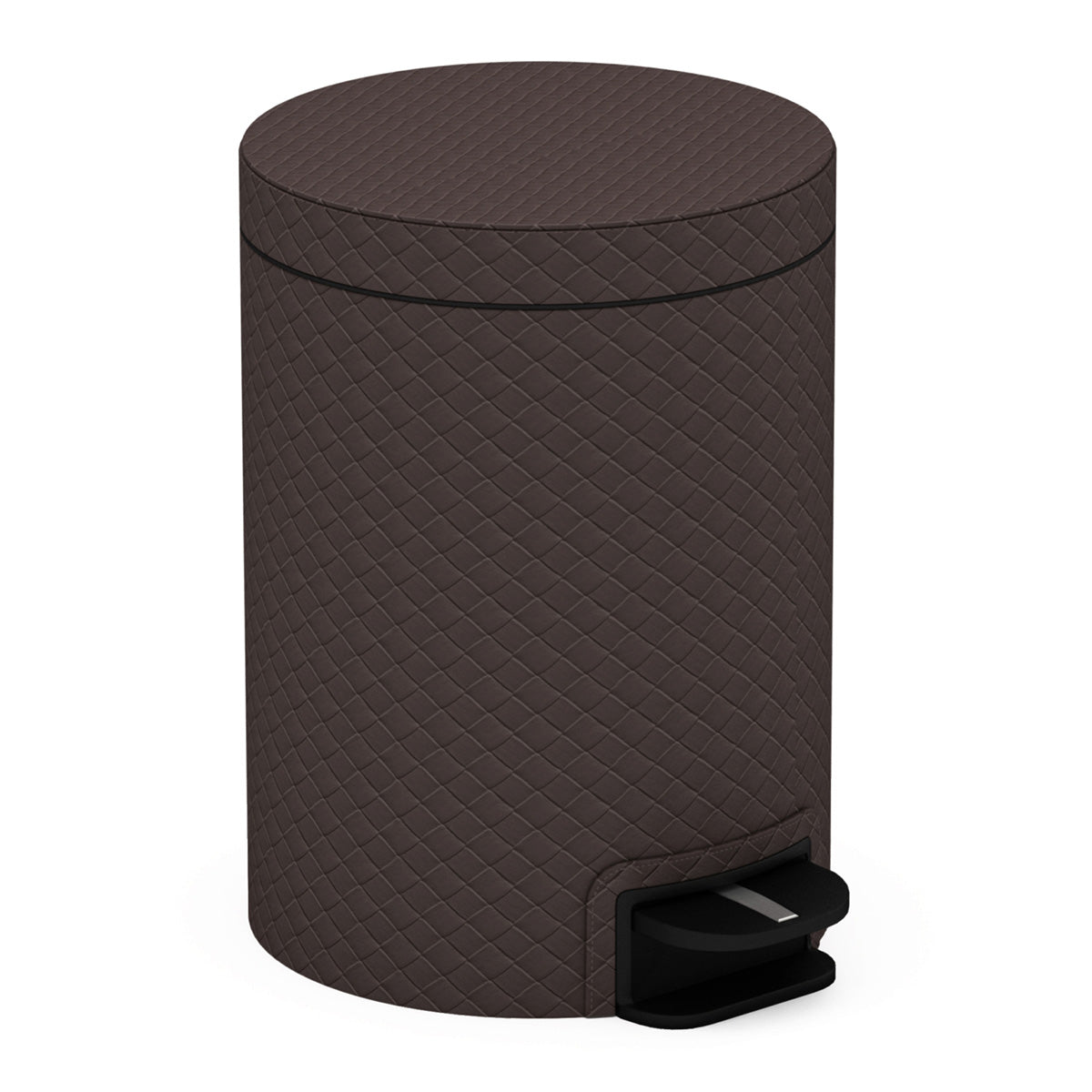 Pedal Bin w/ Removable Plastic Liner, 5L Capacity - Jumbo Woven Embossed Leather Match - Signature Collection