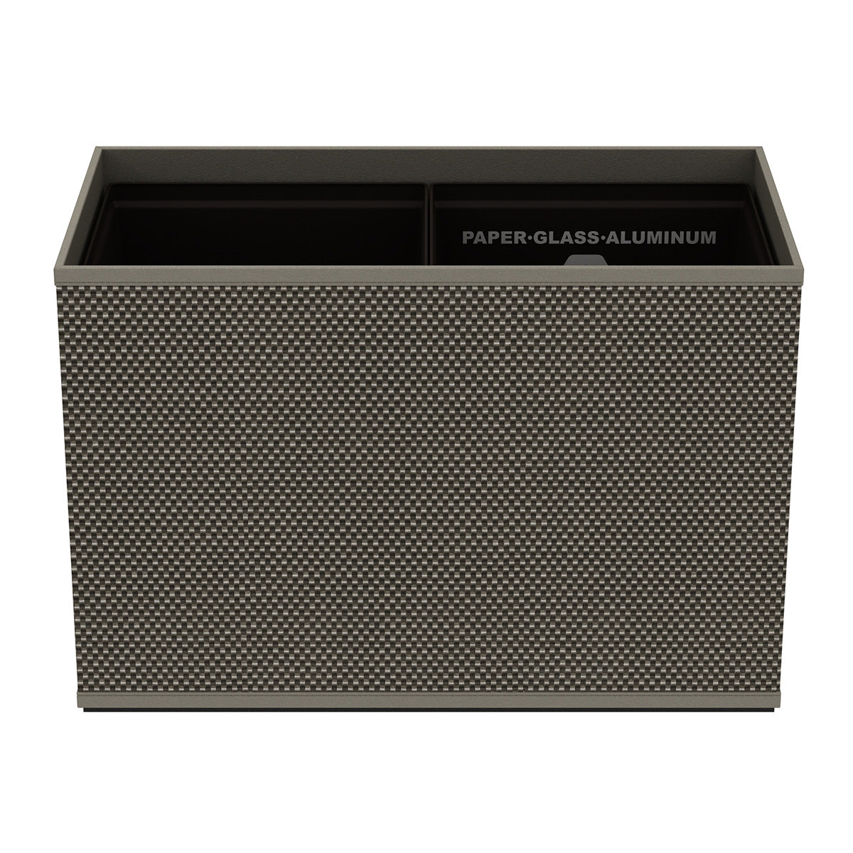 Double Cube Recycling Bin w/ Plastic Liners - Broadweave Leather Match - Signature Collection
