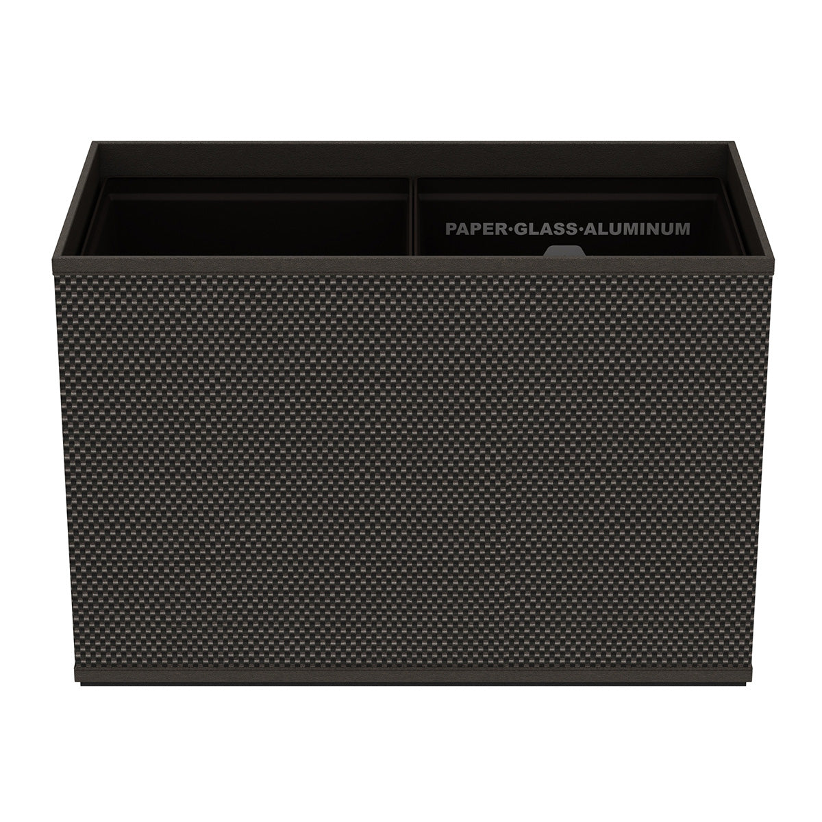 Double Cube Recycling Bin w/ Plastic Liners - Broadweave Leather Match - Signature Collection