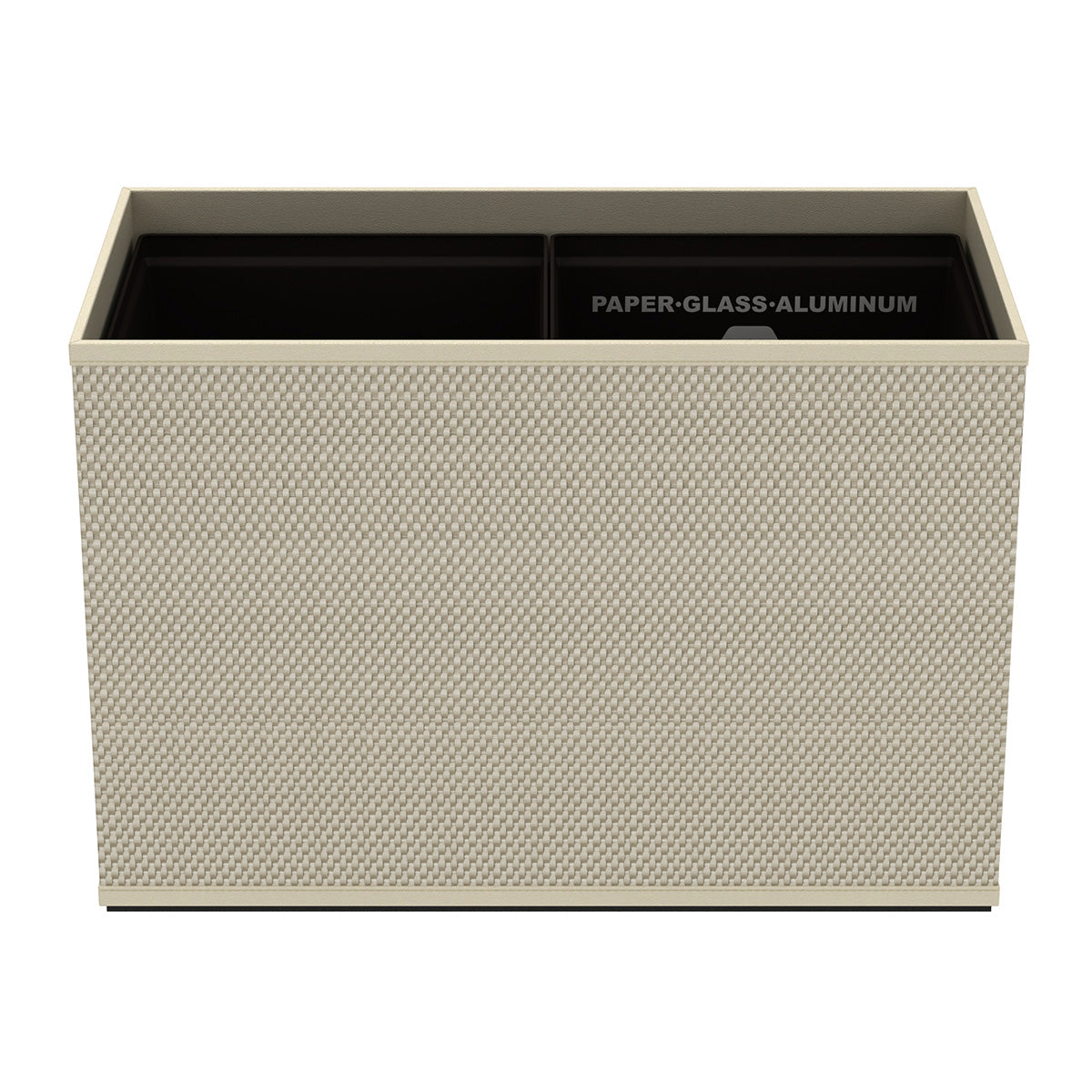 Double Cube Recycling Bin w/ Plastic Liners - Broadweave Leather Match - Signature Collection