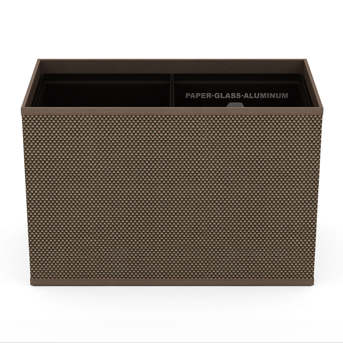 Double Cube Recycling Bin w/ Plastic Liners - Broadweave Leather Match - Signature Collection