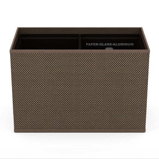 Double Cube Recycling Bin w/ Plastic Liners - Broadweave Leather Match - Signature Collection