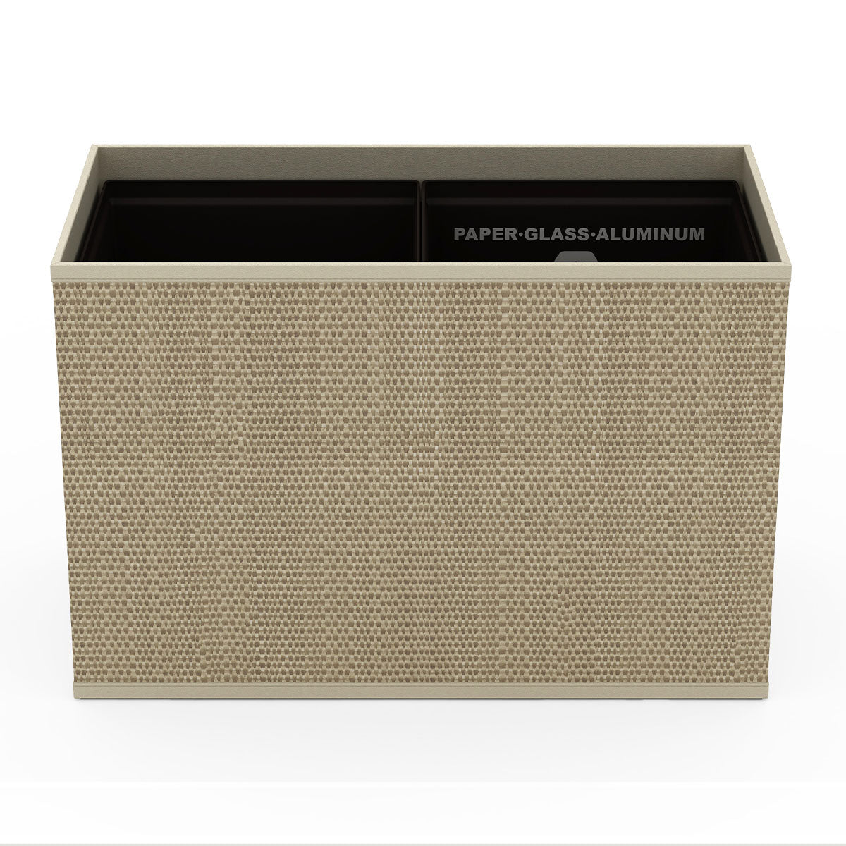 Double Cube Recycling Bin w/ Plastic Liners - Broadweave Mendong - Signature Collection