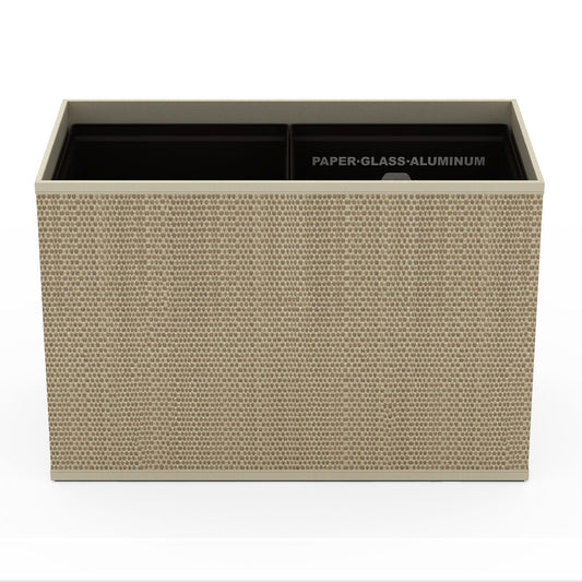 Double Cube Recycling Bin w/ Plastic Liners - Broadweave Mendong - Signature Collection