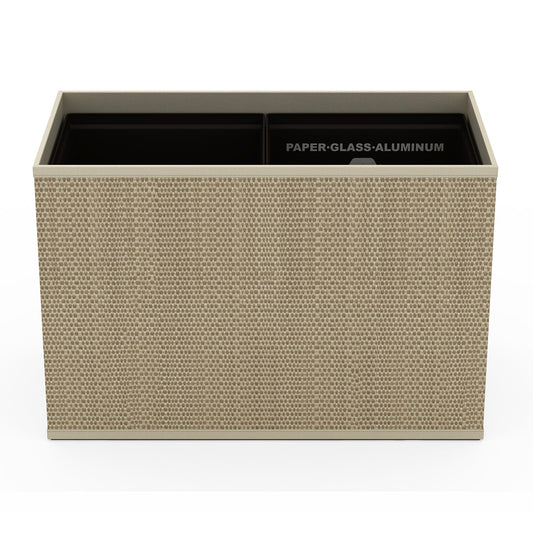 Double Cube Recycling Bin w/ Plastic Liners - Broadweave Mendong - Signature Collection