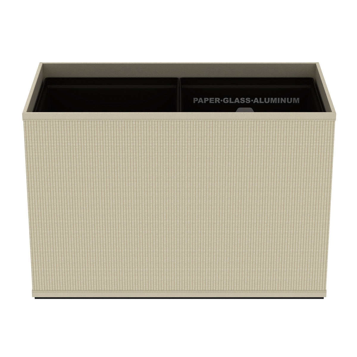 Double Cube Recycling Bin w/ Plastic Liners - Classic Weave Leather Match - Signature Collection