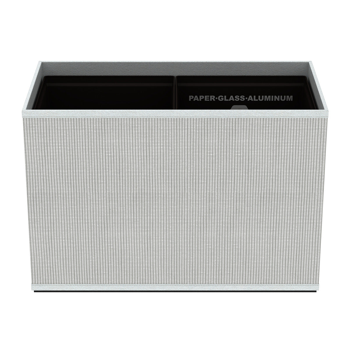 Double Cube Recycling Bin w/ Plastic Liners - Classic Weave Leather Match - Signature Collection