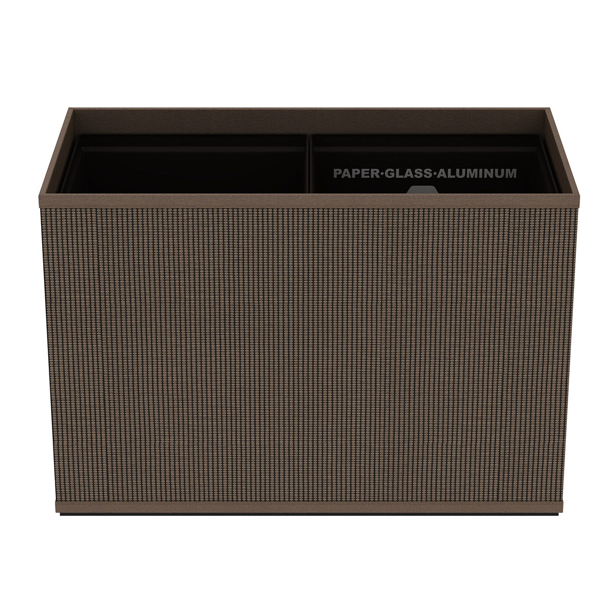 Double Cube Recycling Bin w/ Plastic Liners - Classic Weave Leather Match - Signature Collection