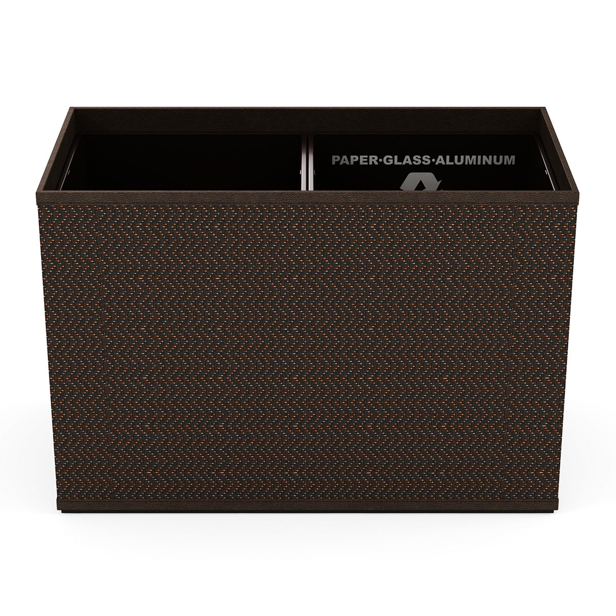Double Cube Recycling Bin w/ Plastic Liners - Chevron Mendong - Signature Collection