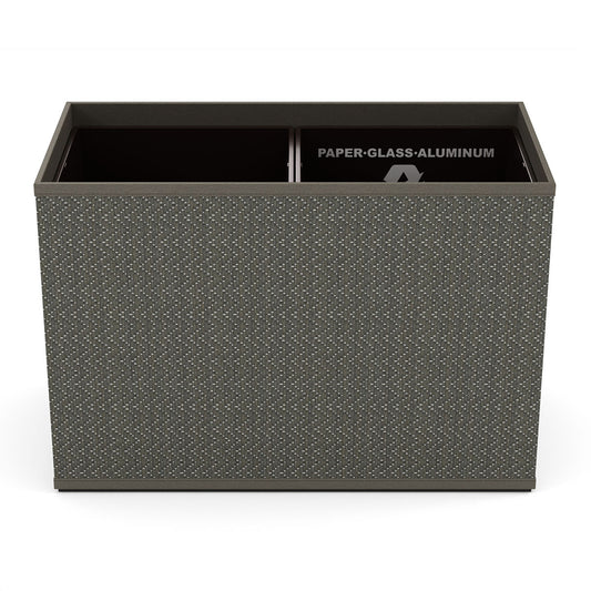 Double Cube Recycling Bin w/ Plastic Liners - Chevron Mendong - Signature Collection