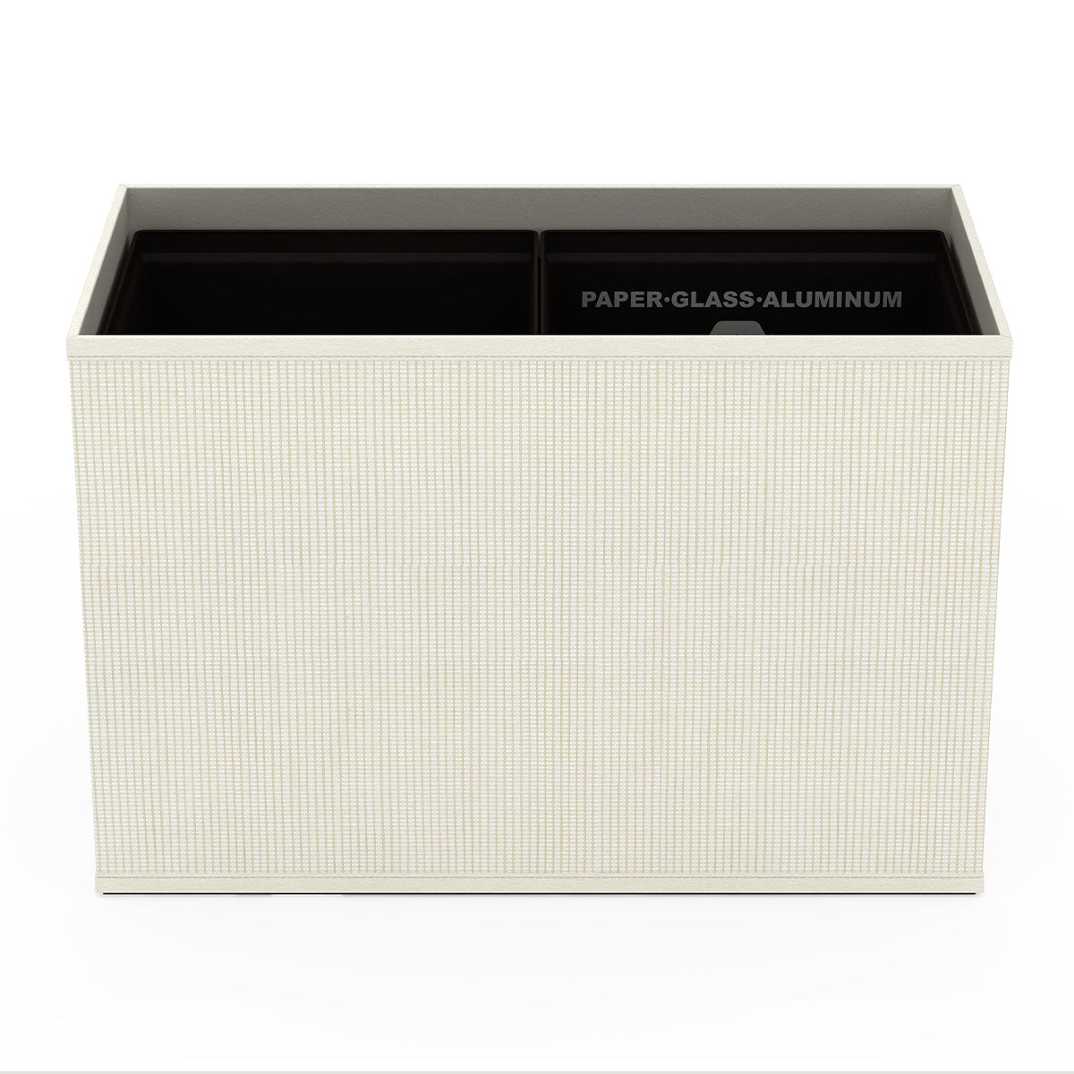 Double Cube Recycling Bin w/ Plastic Liners - Classic Weave Leather Match - Signature Collection