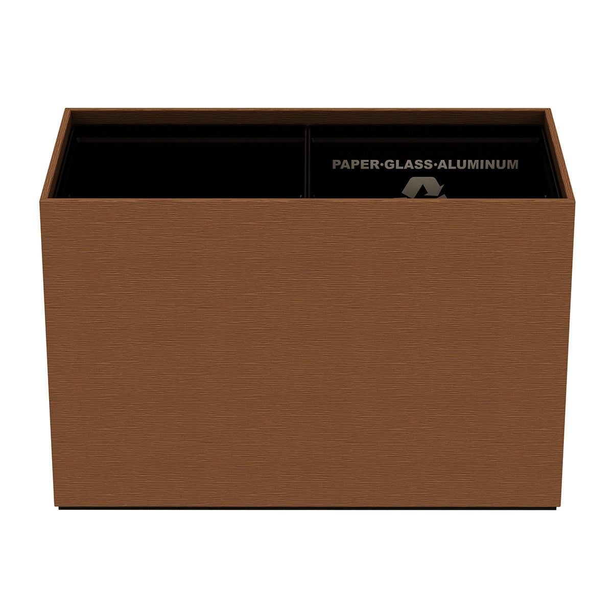 Double Cube Recycling Bin w/ Plastic Liners - Wave Texture Leather Match - Signature Collection