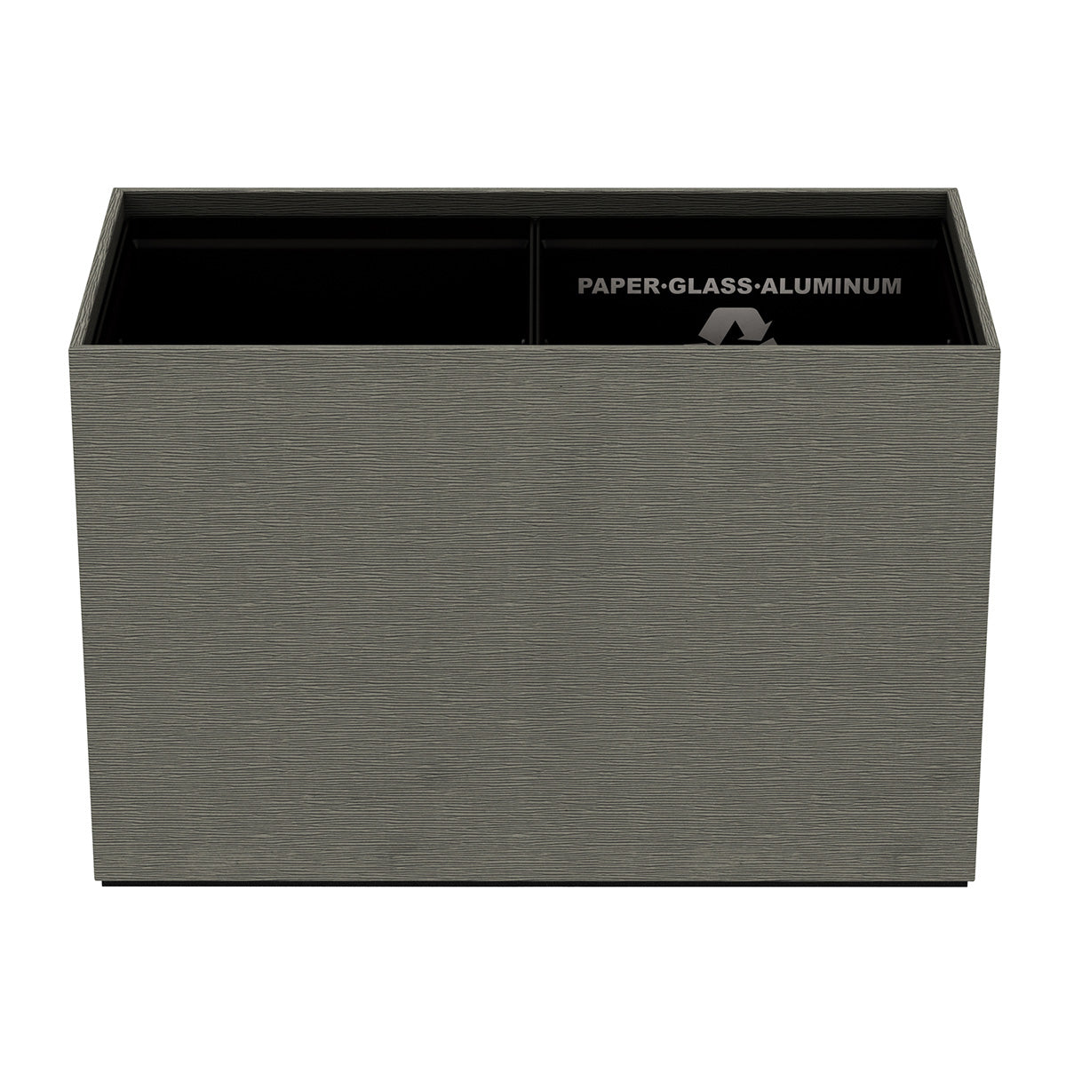 Double Cube Recycling Bin w/ Plastic Liners - Wave Texture Leather Match - Signature Collection
