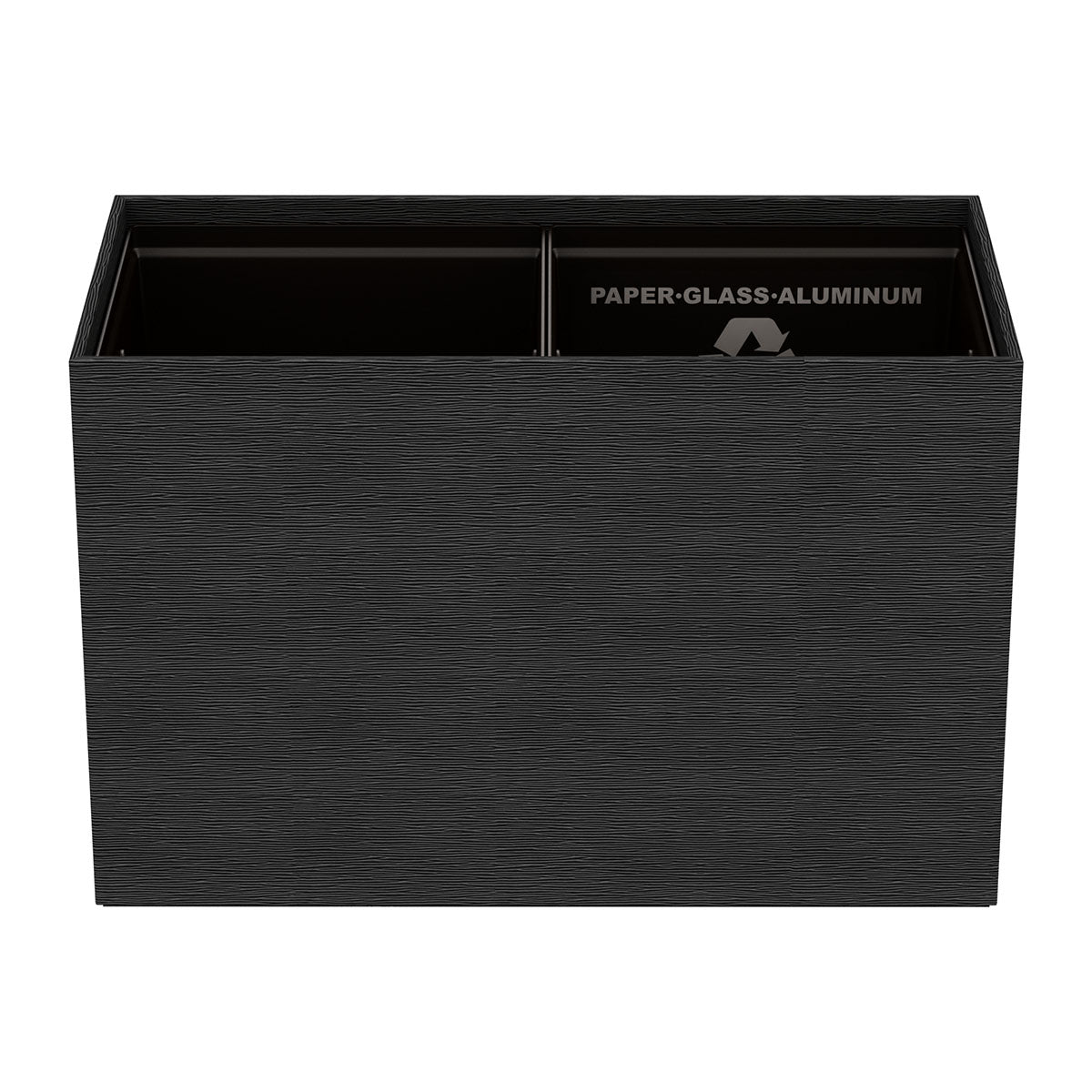 Double Cube Recycling Bin w/ Plastic Liners - Wave Texture Leather Match - Signature Collection