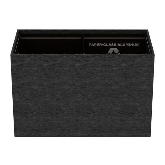Double Cube Recycling Bin w/ Plastic Liners - Wave Texture Leather Match - Signature Collection