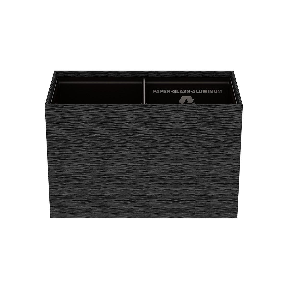 Double Cube Recycling Bin w/ Plastic Liners - Wave Textured Leather Match - Quick Ship