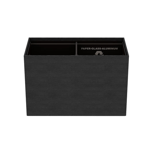 Double Cube Recycling Bin w/ Plastic Liners - Wave Textured Leather Match - Quick Ship