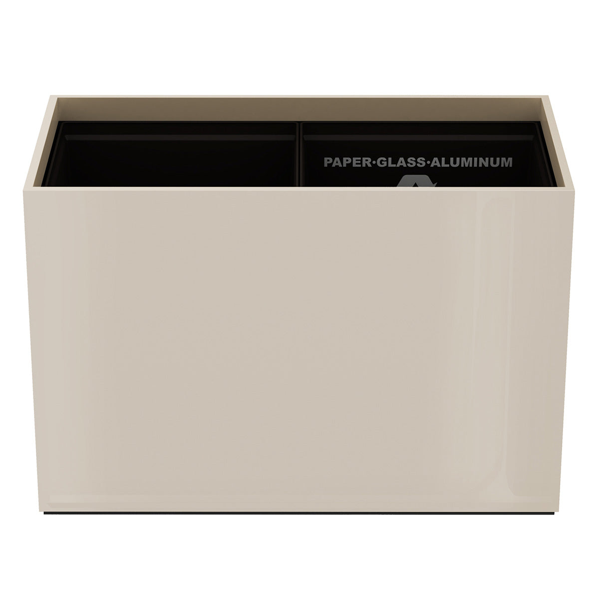 Double Cube Recycling Bin w/ Plastic Liners - Lacquer - Signature Collection