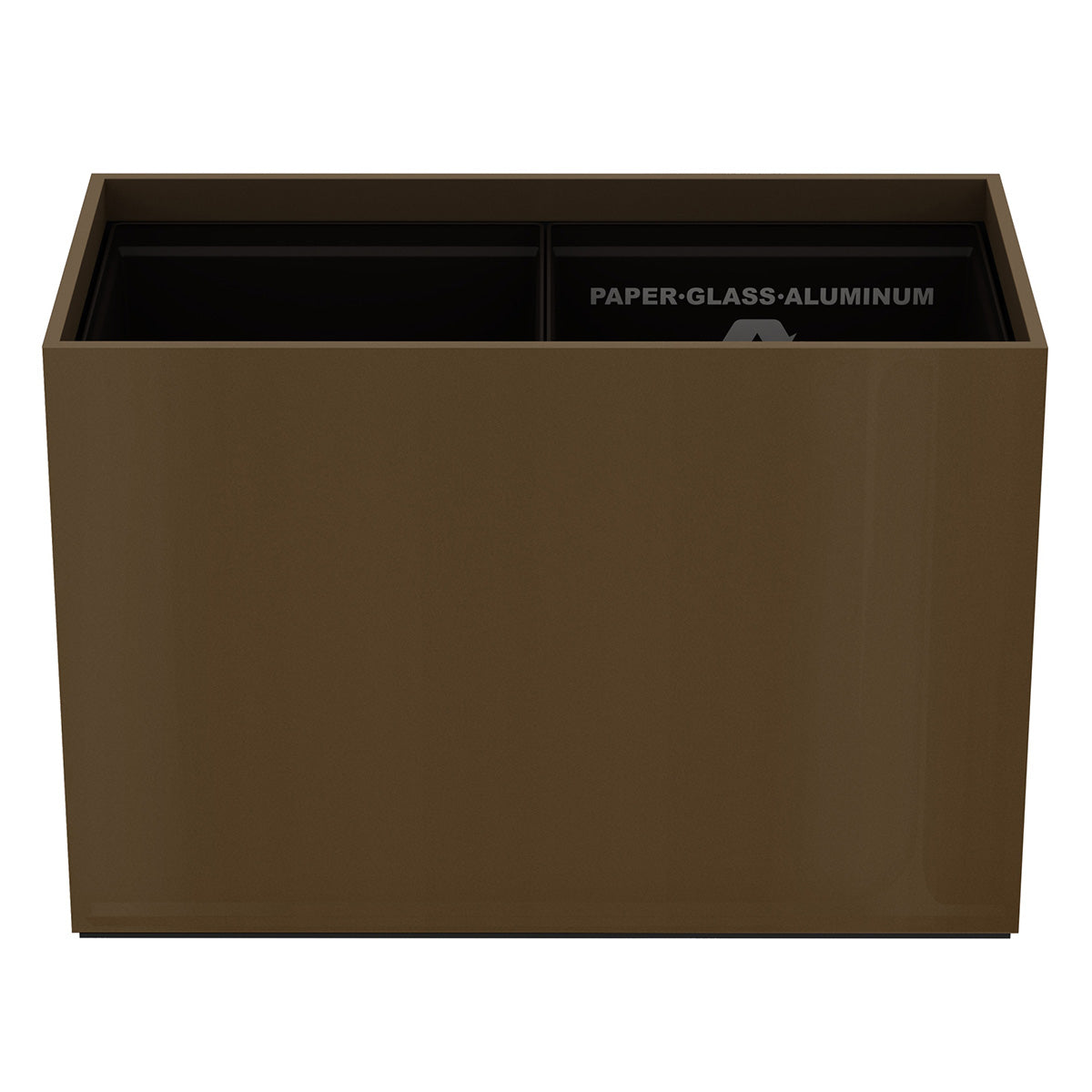 Double Cube Recycling Bin w/ Plastic Liners - Lacquer - Signature Collection