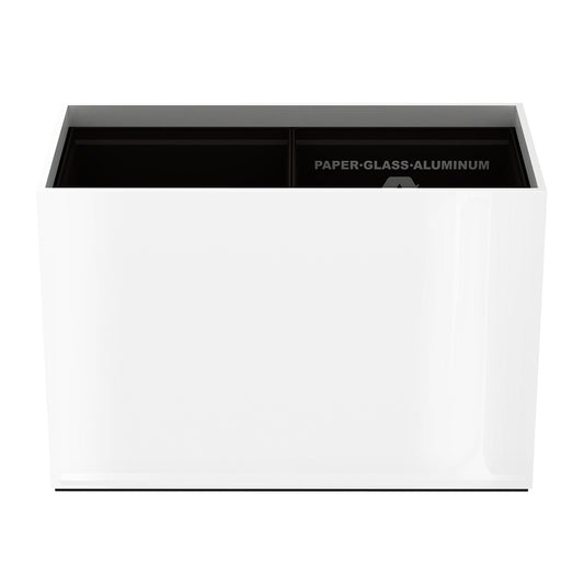 Double Cube Recycling Bin w/ Plastic Liners - Lacquer - Signature Collection